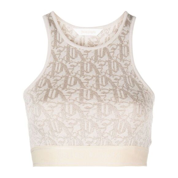 PALM ANGELS Sweaters - Palm Angels Women Lurex Knit Top With Monogram